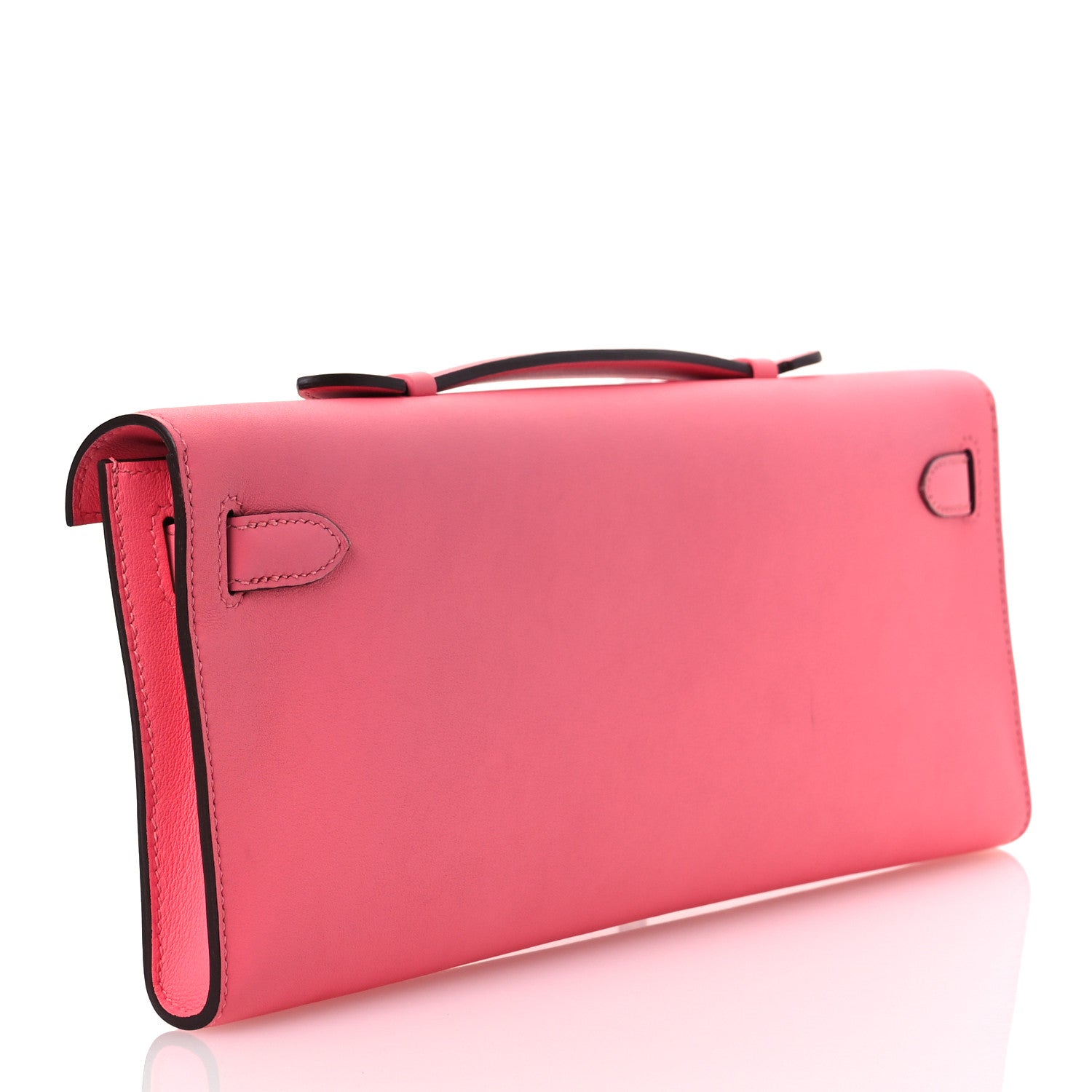 Hermes Swift Kelly Cut Clutch Pochette Rose Azalee 3 of 15
