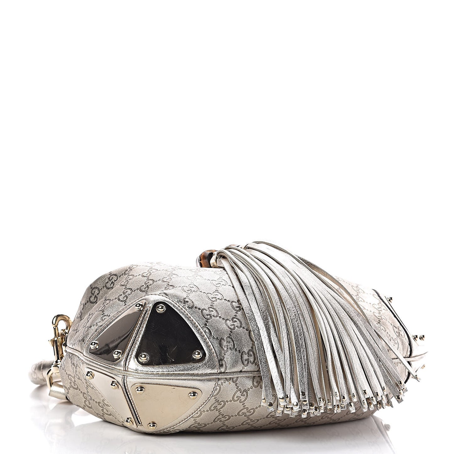 Metallic Guccissima Medium Indy Top Handle Hobo Gold