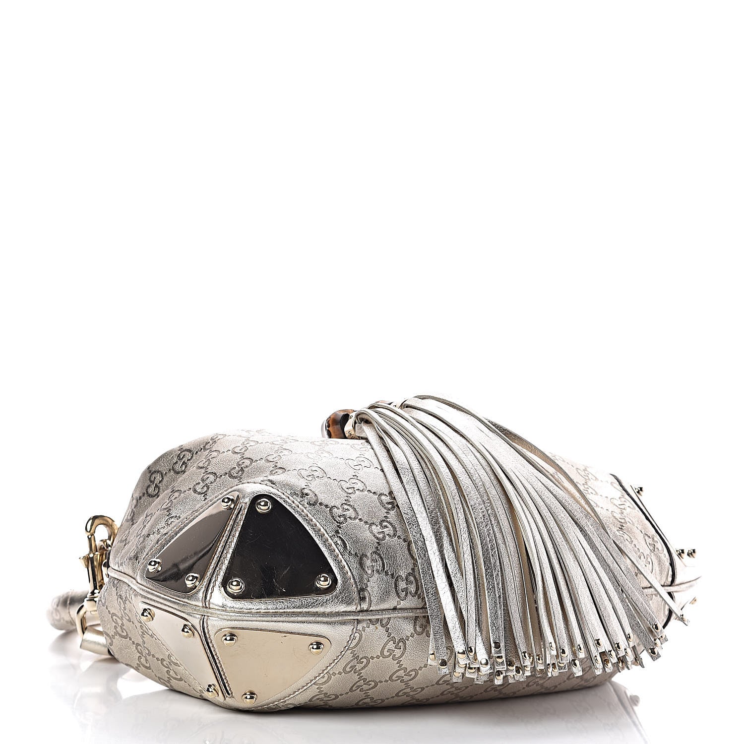 Gucci Metallic Guccissima Medium Indy Top Handle Hobo Gold 4 of 12