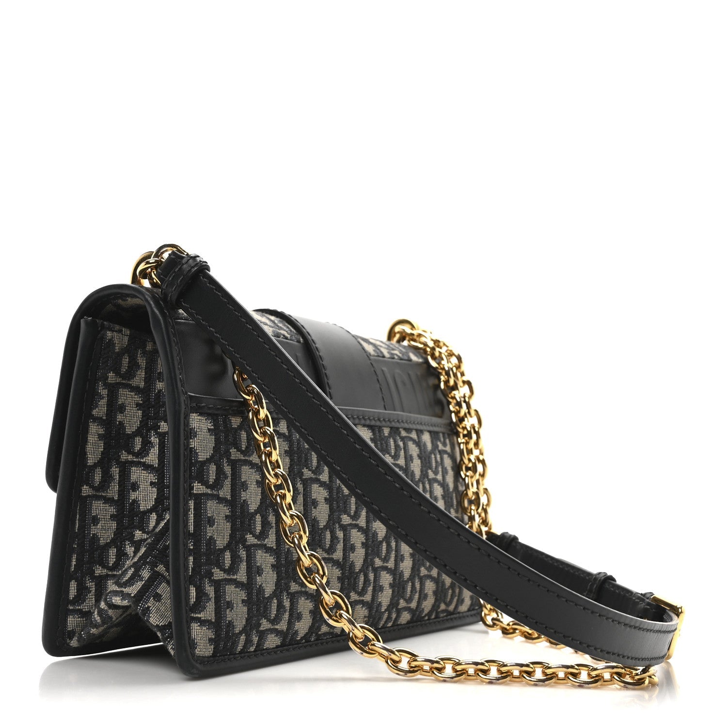 Christian Dior Oblique 30 Montaigne Chain Flap Bag Blue 3 of 11