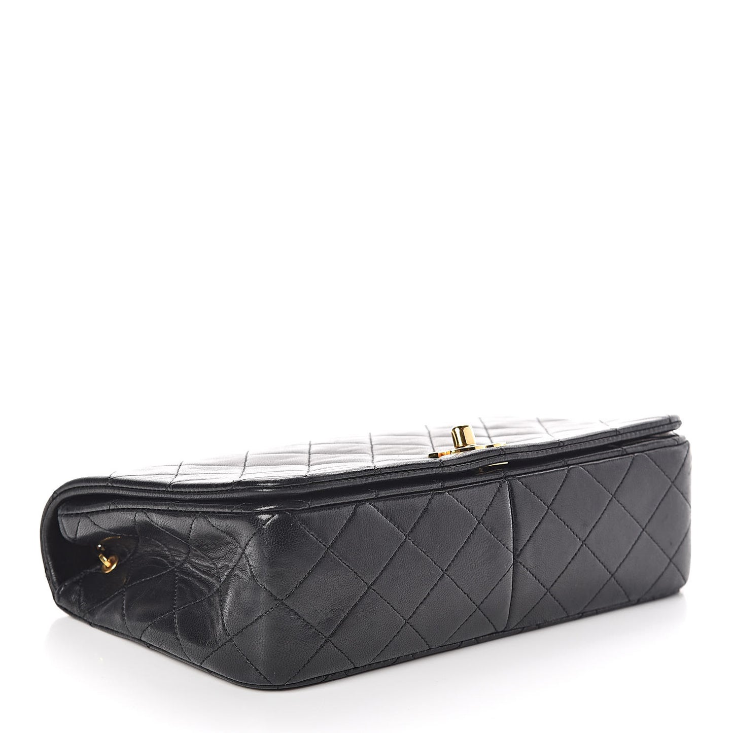 Lambskin Quilted Small Single Flap Black