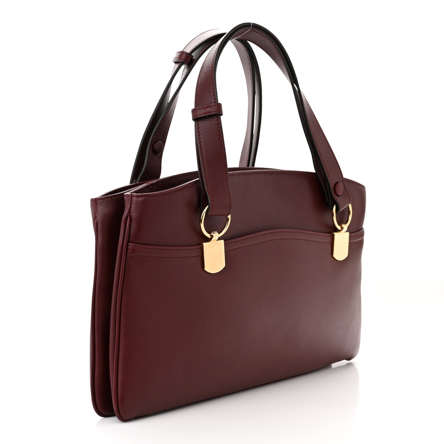 Vitello Palmellato Lux Large Arli Top Handle Bag Vintage Bordeaux