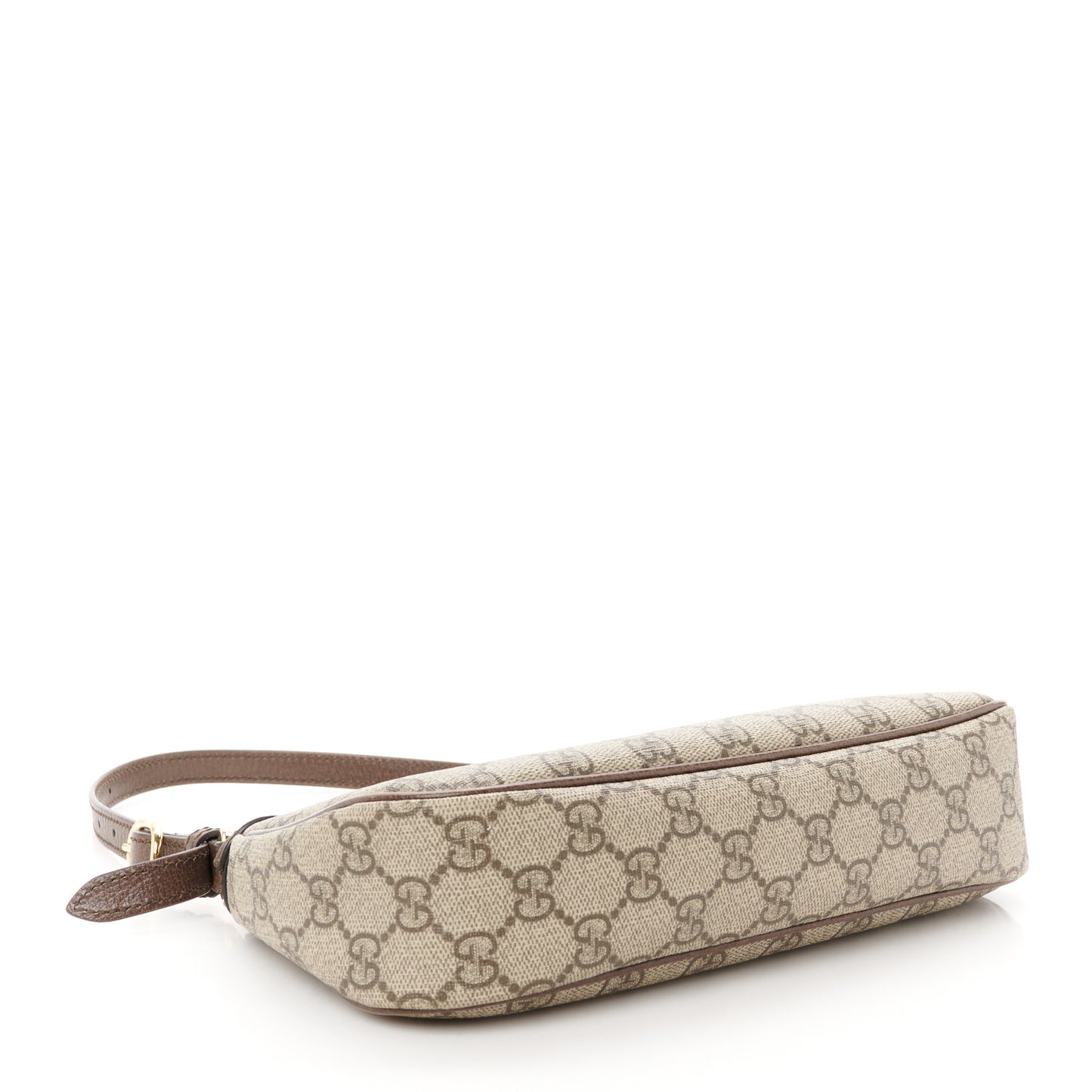 GG Supreme Monogram Textured Dollar Calfskin Small Ophidia Hobo Beige Ebony New Acero