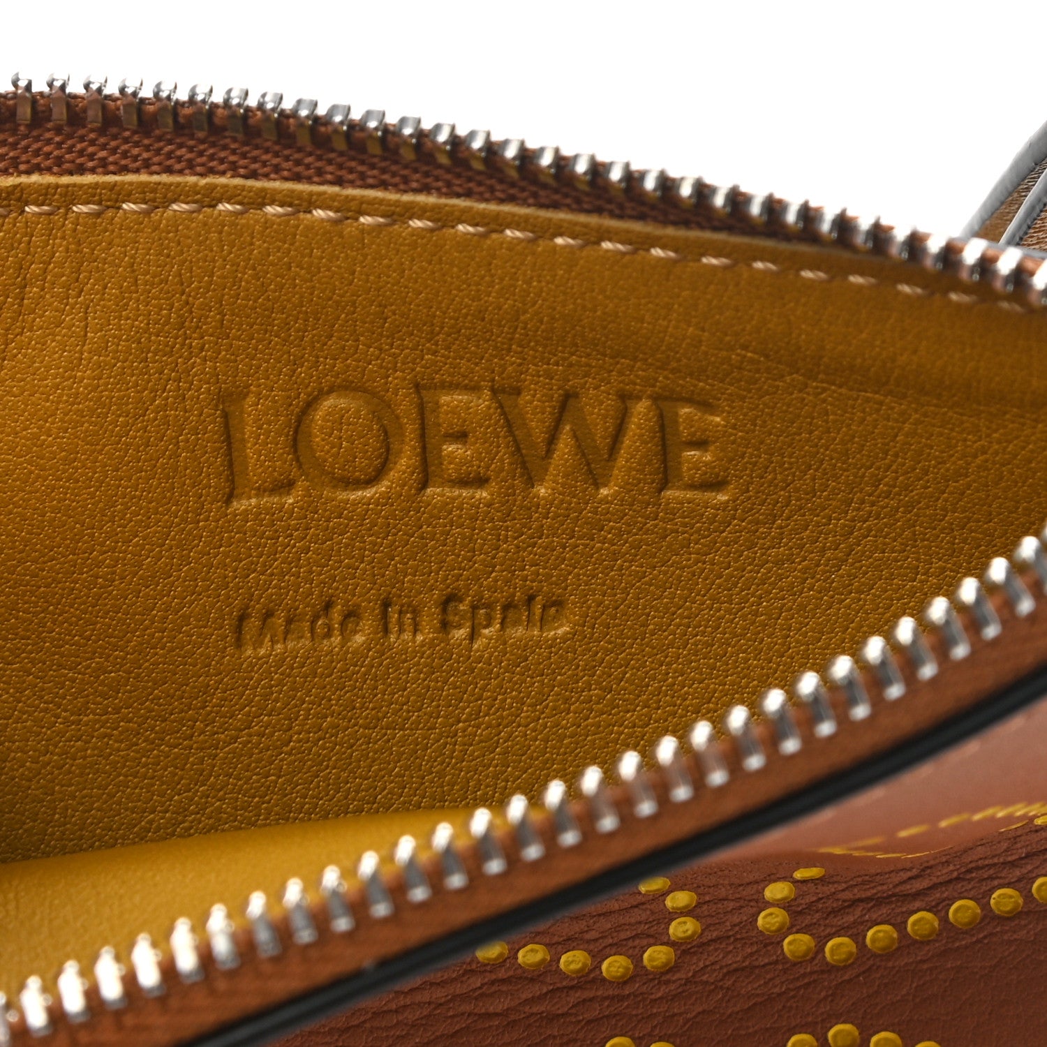 Loewe Calfskin Debossed Anagram Card Holder Tan 6 of 8