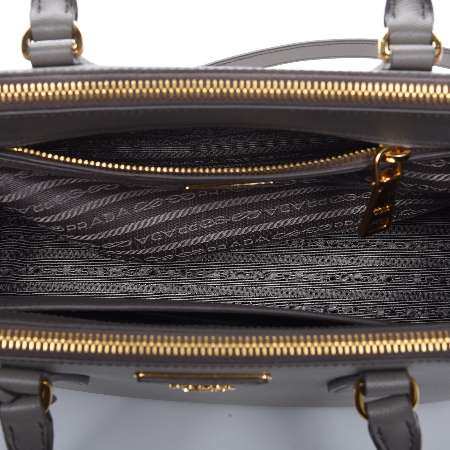 Saffiano Small Galleria Double Zip Tote Argilla