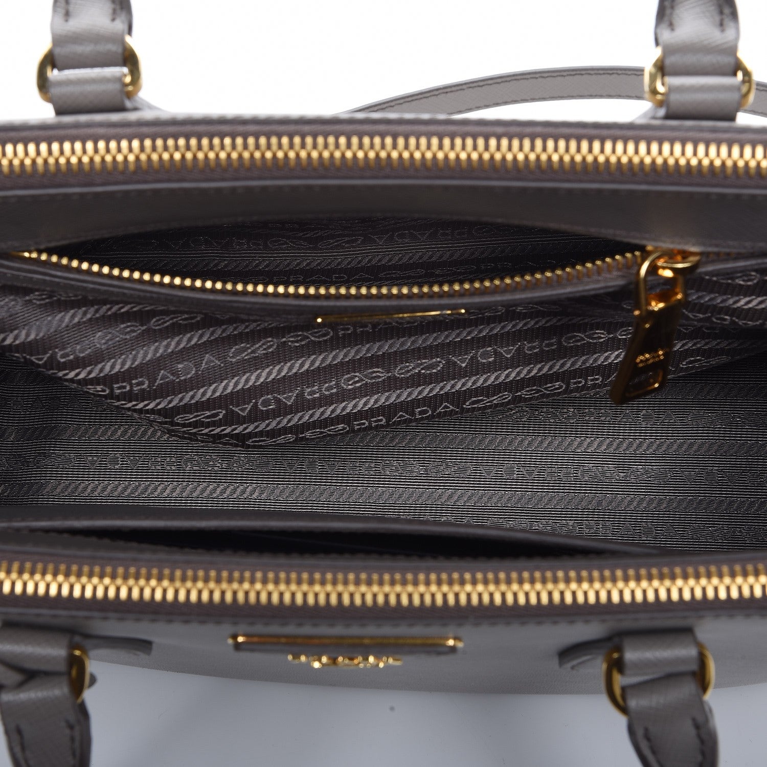 Prada Saffiano Small Galleria Double Zip Tote Argilla 6 of 9