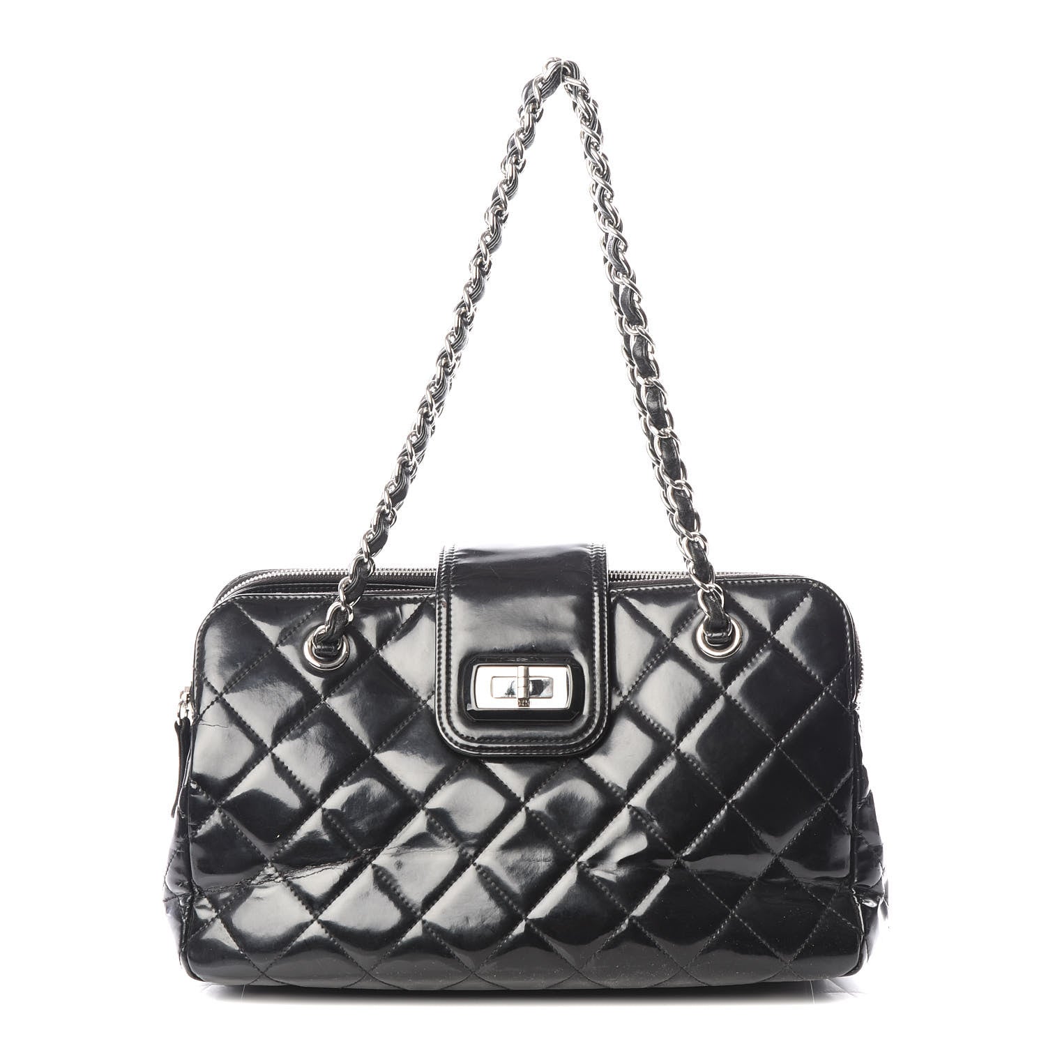 Chanel Vinyl Quilted Mademoiselle Tote Black 1 of 11