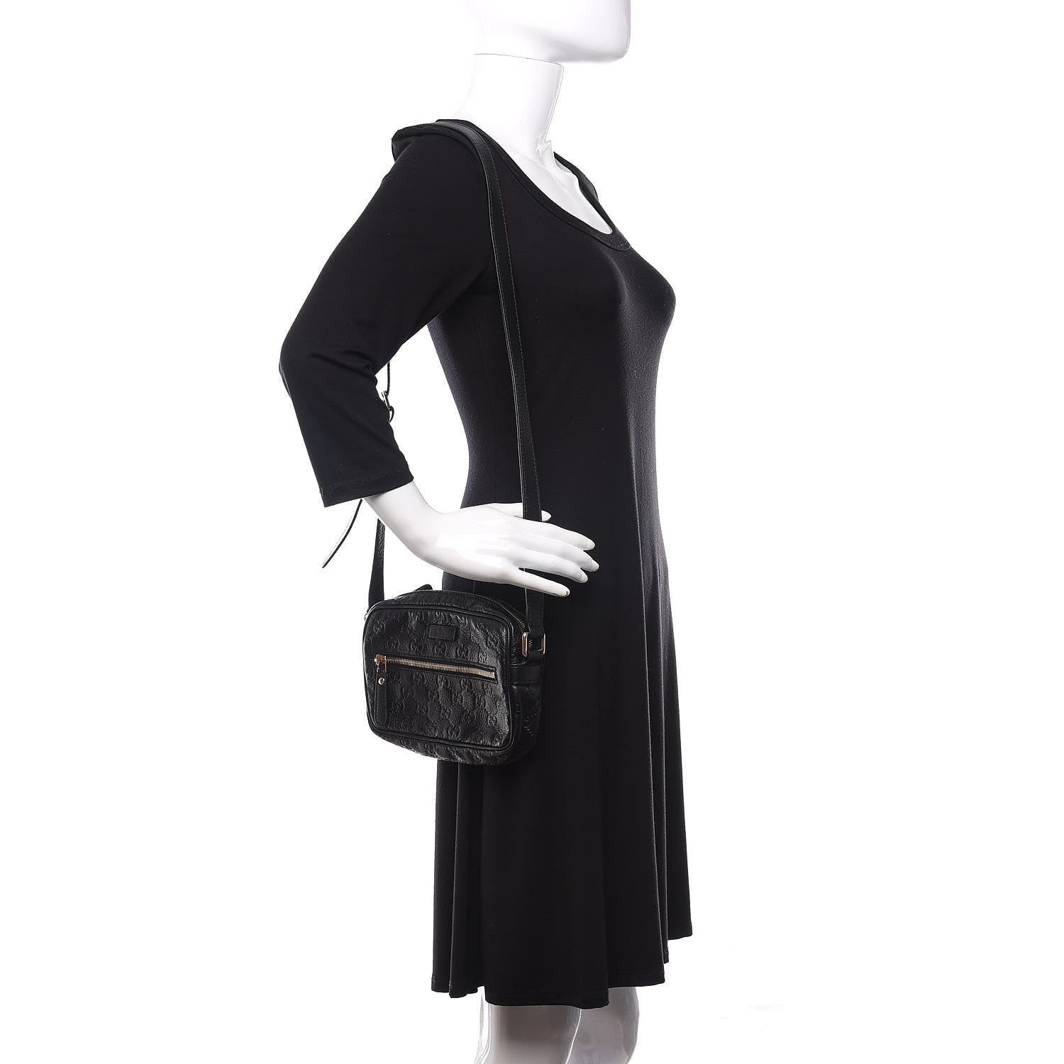 Gucci Guccissima Small Shoulder Bag Black 2 of 11