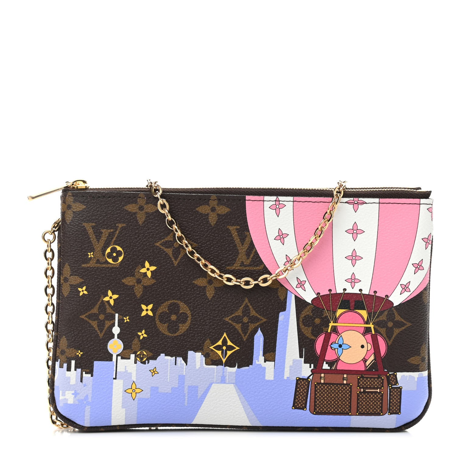 Louis Vuitton Monogram 2019 Christmas Animation Double Zip Pochette 1 of 10
