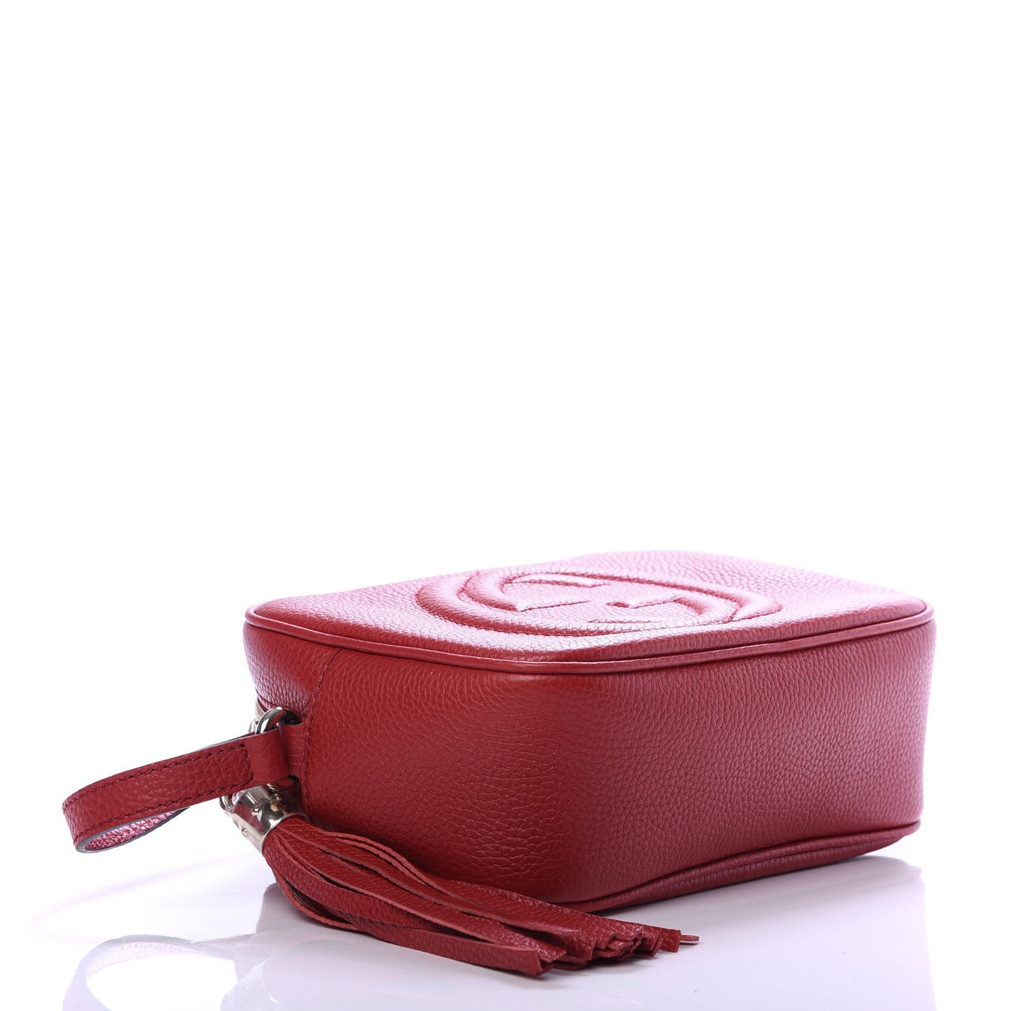 Pebbled Calfskin Small Soho Disco Bag Vibrant Red