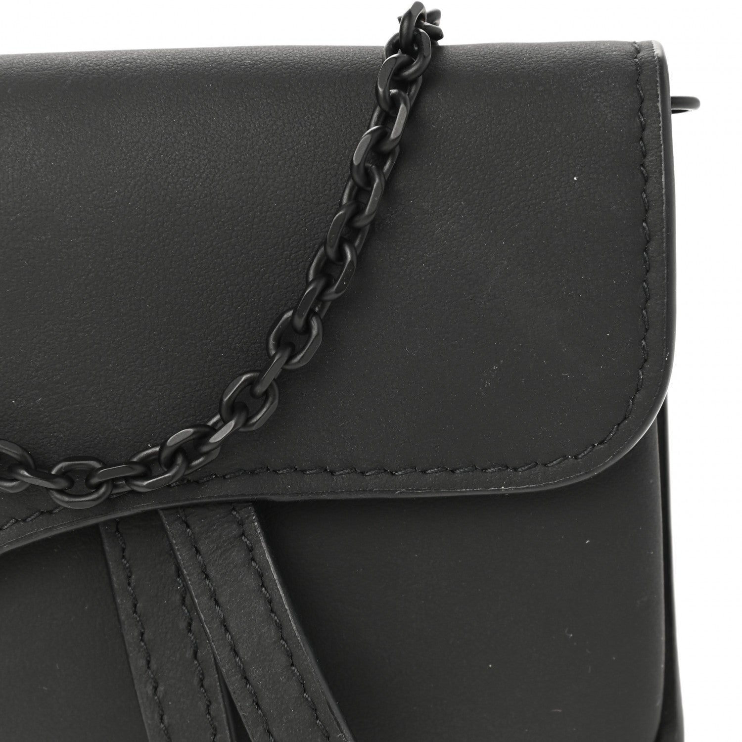 Christian Dior Ultra Matte Calfskin Nano Saddle Chain Pouch Black 7 of 7