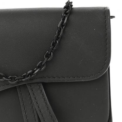 Christian Dior Ultra Matte Calfskin Nano Saddle Chain Pouch Black 7 of 7