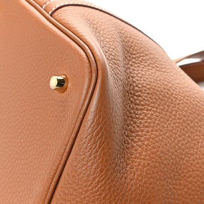 Hermes Taurillon Clemence Picotin Lock 22 MM Gold 10 of 13