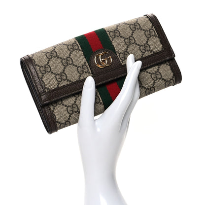Gucci GG Supreme Monogram Web Ophidia Continental Wallet Brown 2 of 8