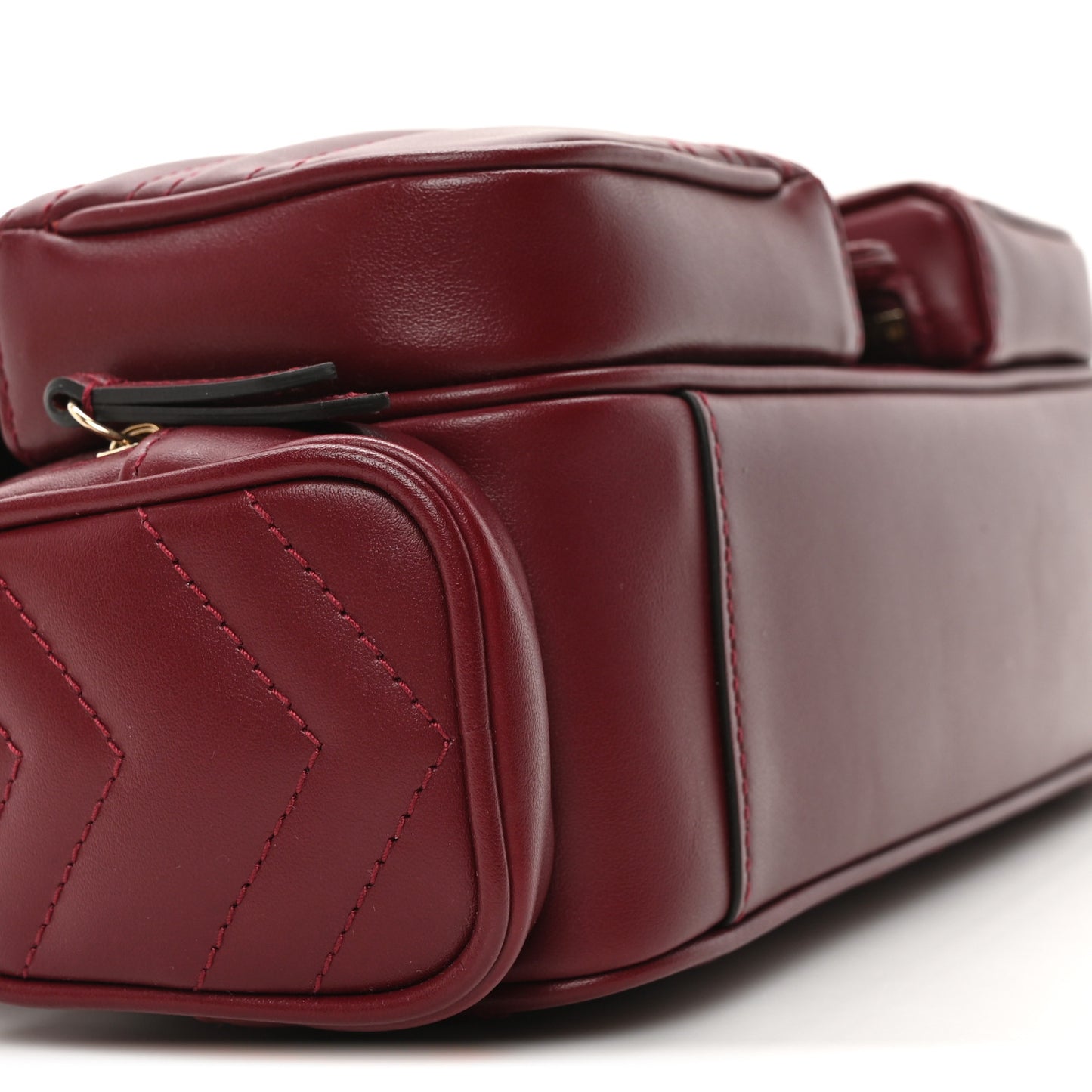 Calfskin Matelasse Small GG Marmont Multi Pocket Shoulder Bag Rosso Ancora