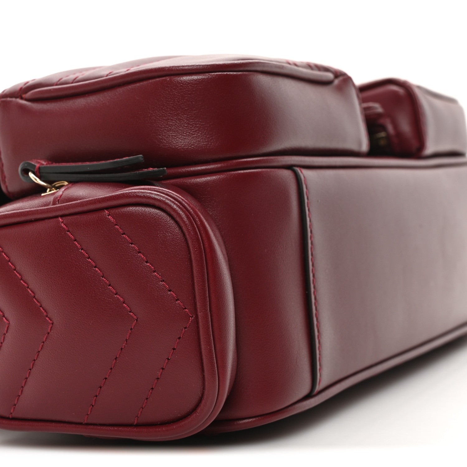 Gucci Calfskin Matelasse Small GG Marmont Multi Pocket Shoulder Bag Rosso Ancora 8 of 9