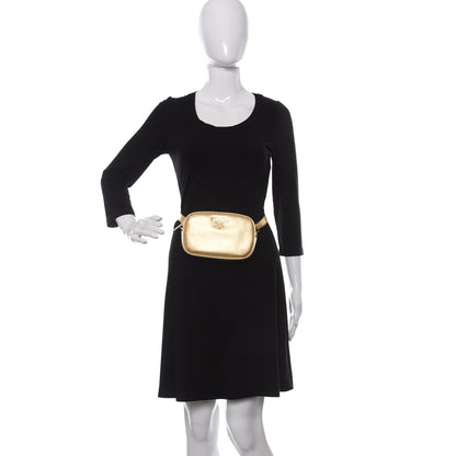 Prada Metallic Saffiano Belt Bag Gold 2 of 10