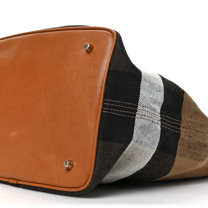 Burberry Canvas Mega Check Medium Ashby Hobo Saddle Brown 8 of 8
