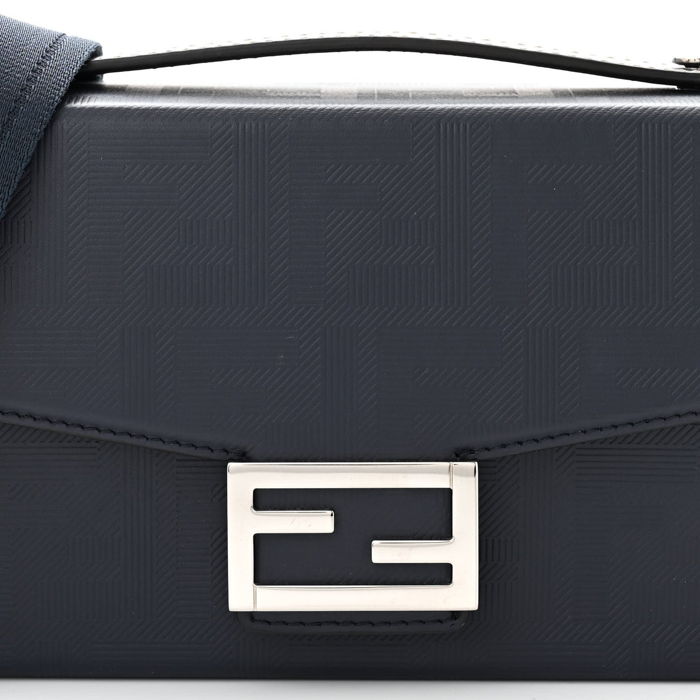 Vitello King FF Lines Embossed Baguette Soft Trunk Midnight