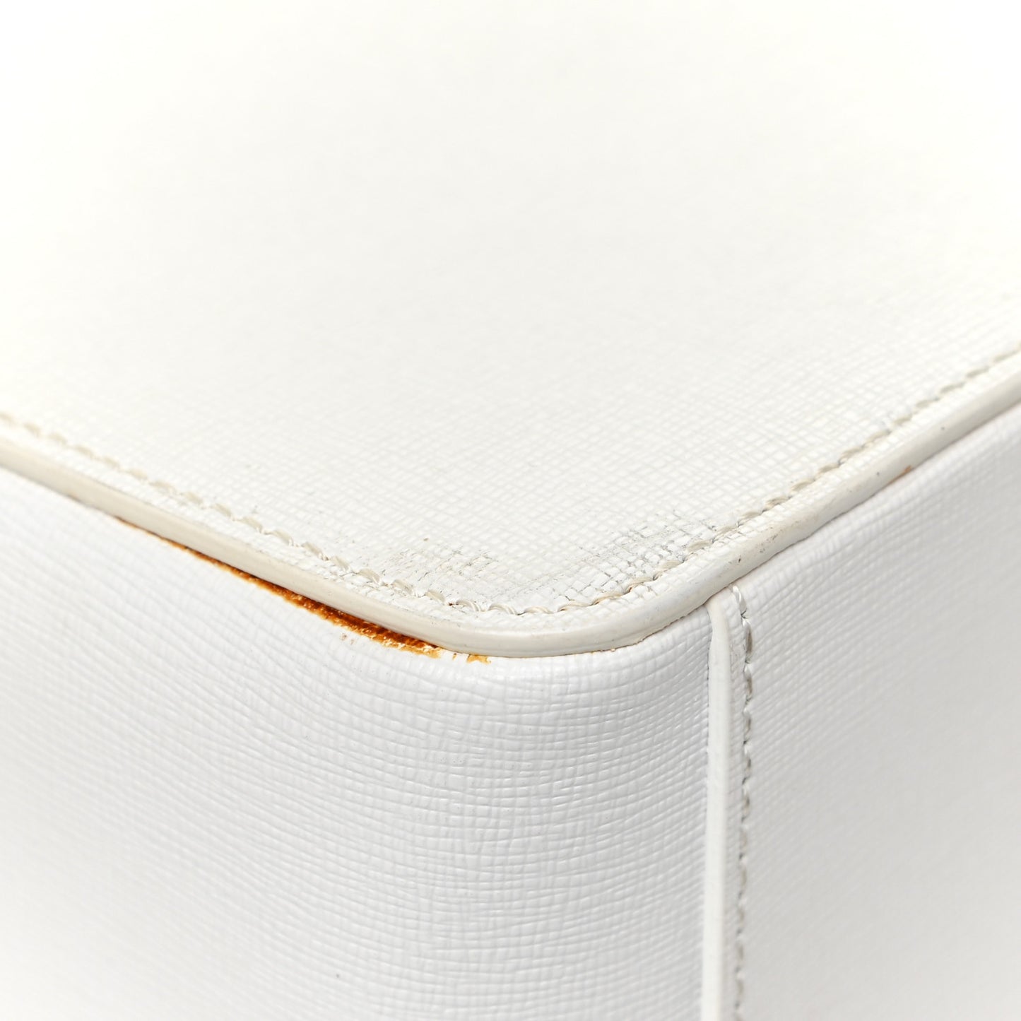 Saffiano Striped Diag Binder Flap Bag White Black