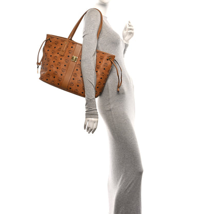 MCM Visetos Medium Liz Reversible Shopper Tote Cognac 2 of 17