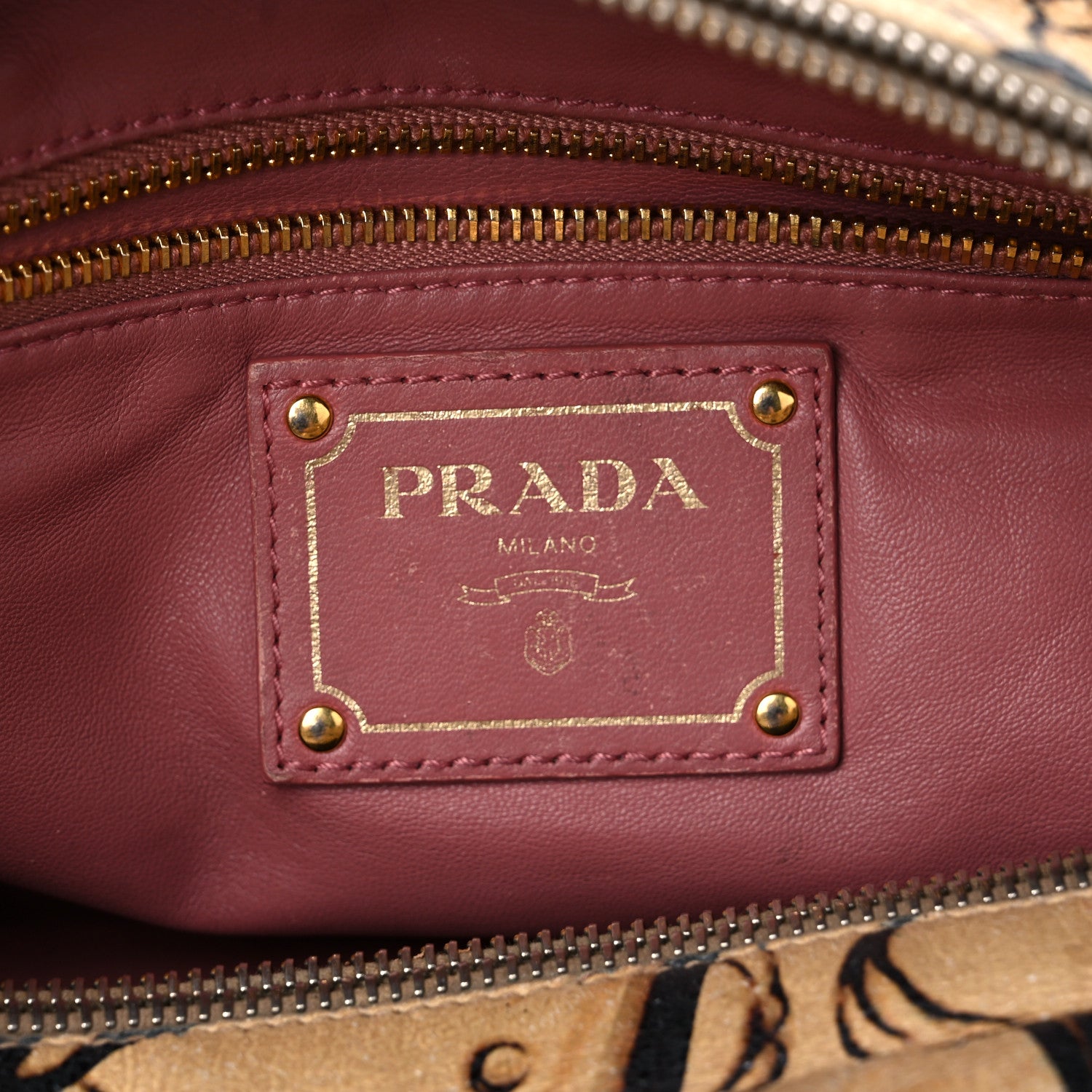 Prada X JAMES JEAN Cervo Lux Fairy Print Top Handle Satchel Prugna 11 of 27