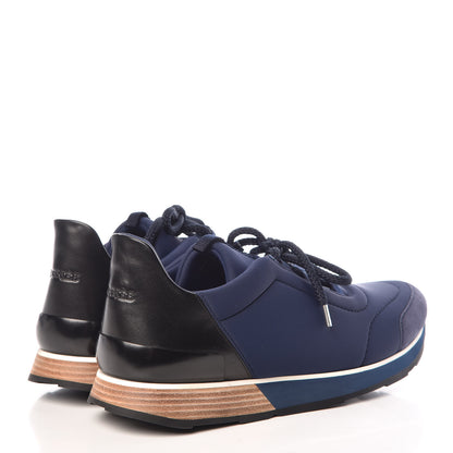 Hermes Technical Canvas Mens Miles Sneakers 43 Marine Black 4 of 8