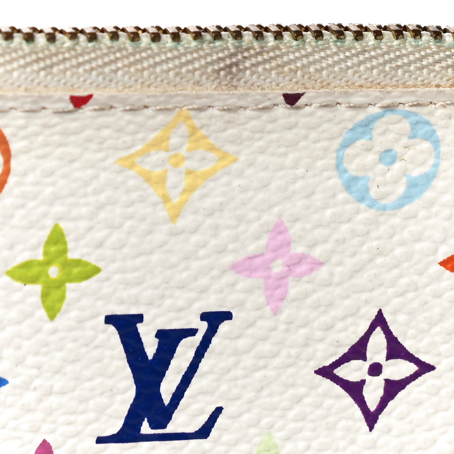Monogram Multicolor Key Pouch White