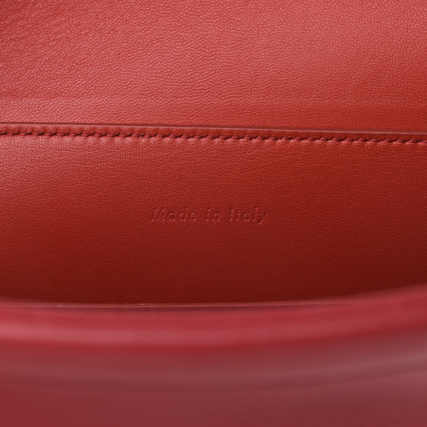 Smooth Calfskin Clasp Bucket Bag Red