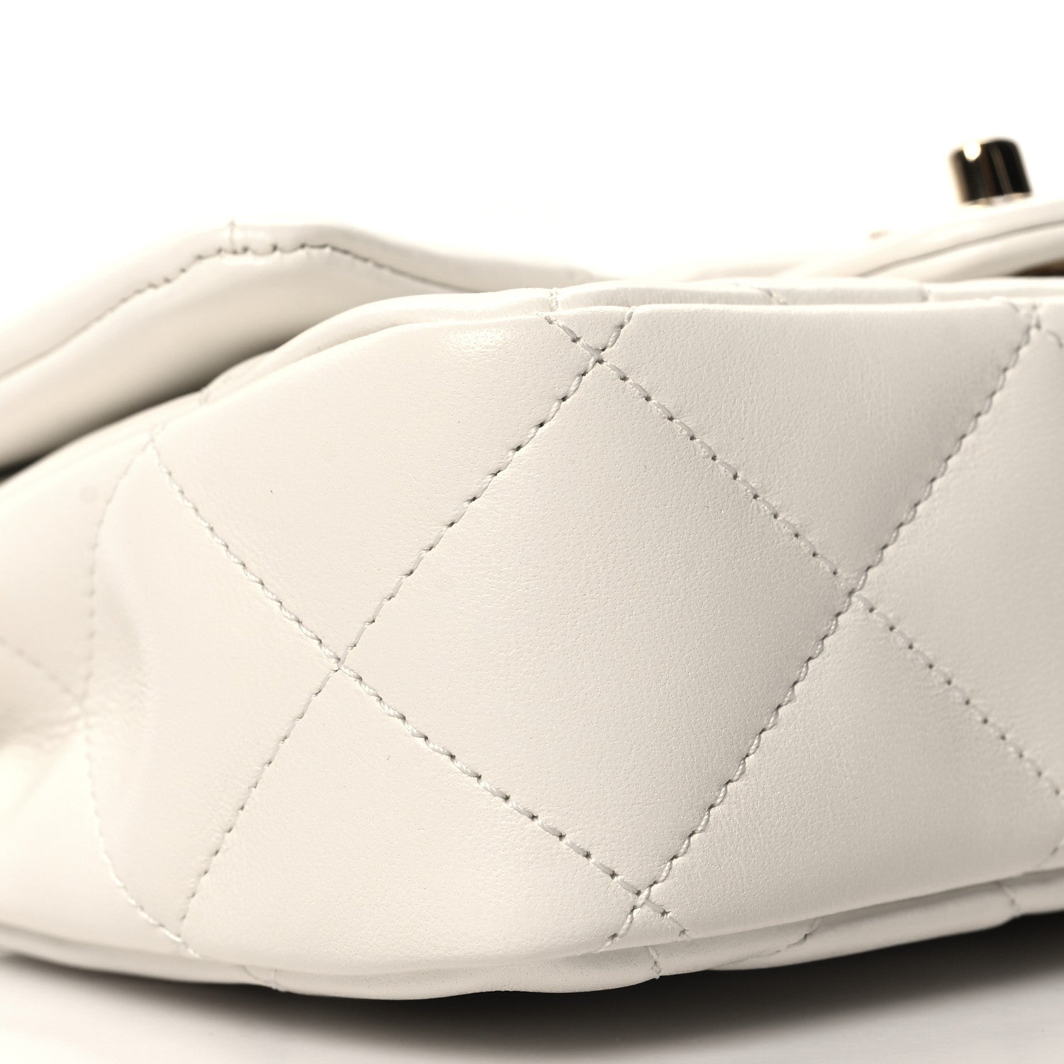 Chanel Lambskin Resin Quilted Top Handle Flap White 9 of 11