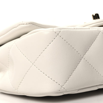 Chanel Lambskin Resin Quilted Top Handle Flap White 9 of 11