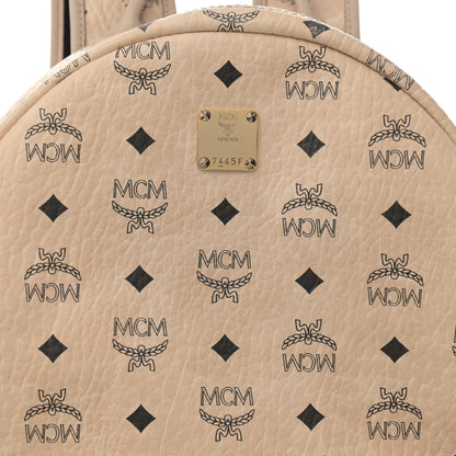 MCM Visetos Medium Studded Stark Backpack Beige 8 of 14