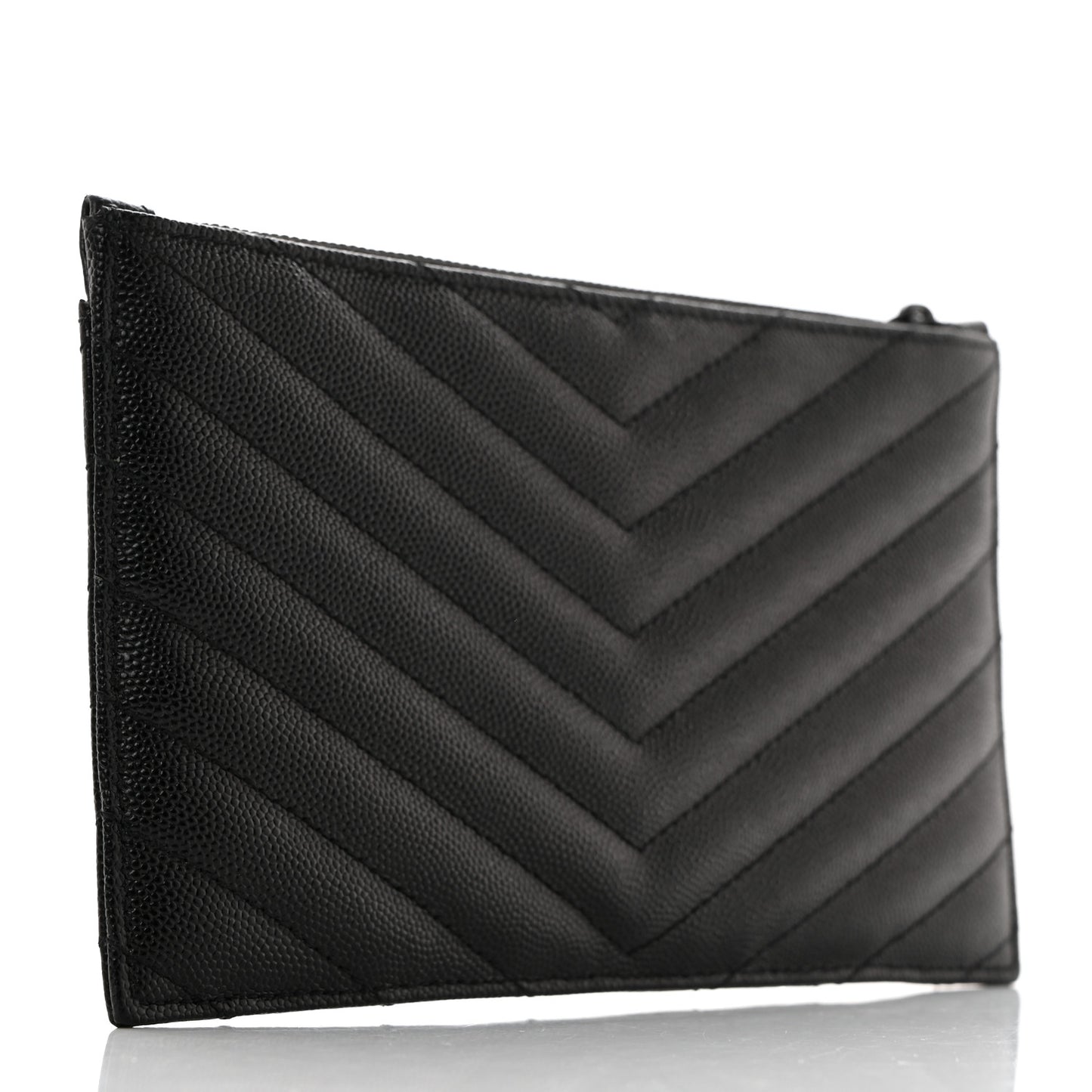 Grain De Poudre Chevron Monogram Monochrome Bill Pouch Black
