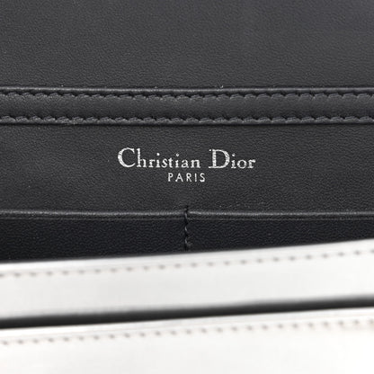 Christian Dior Metallic Patent Micro-Cannage Diorama Wallet on Chain Pouch Silver 6 of 12