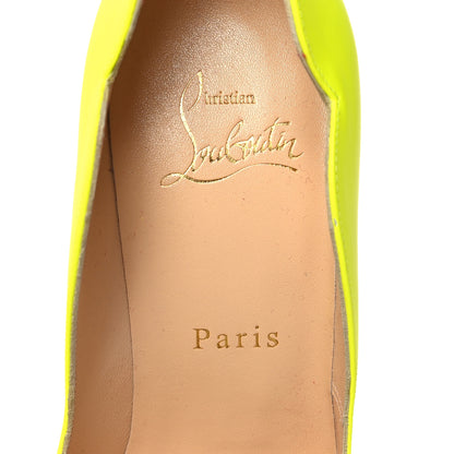 Christian Louboutin Calfskin Hot Chick 100 Pumps 35.5 Fluo Yellow 7 of 11