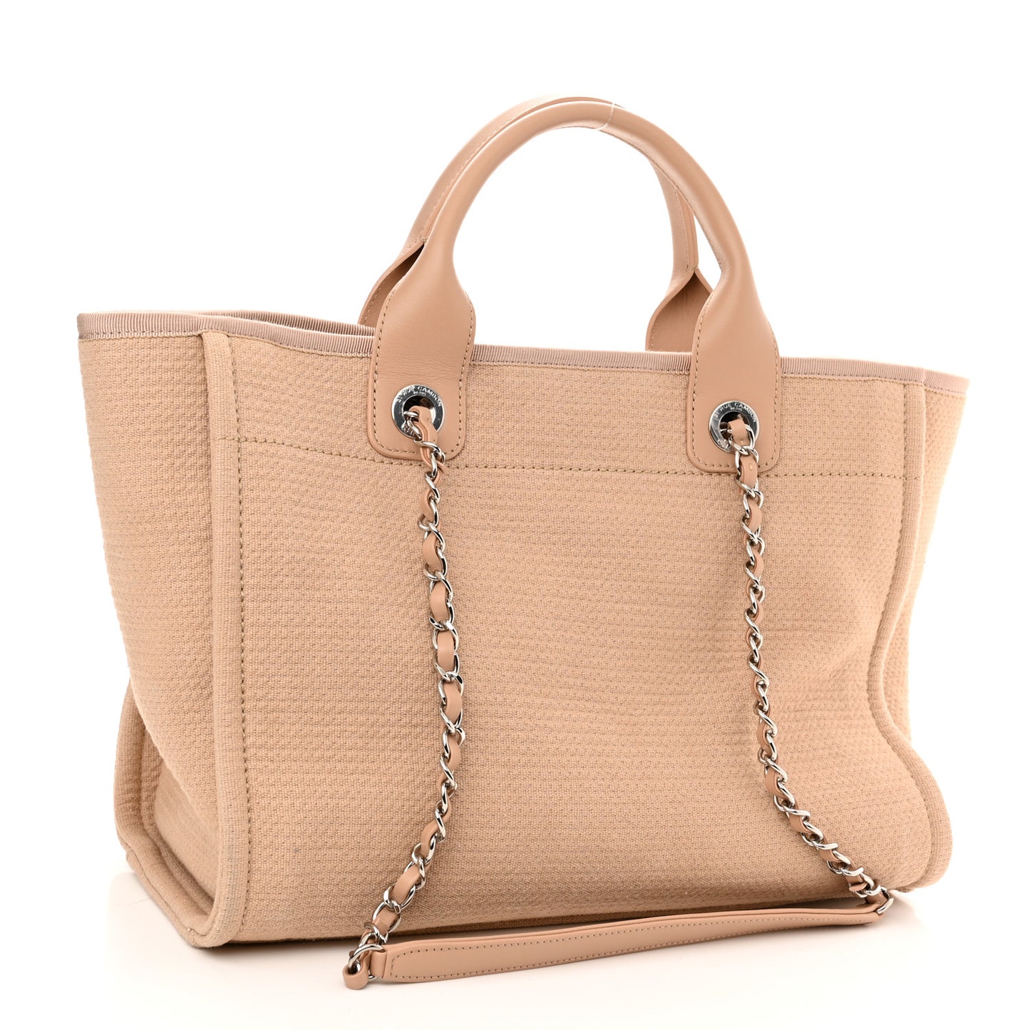 Mixed Fibers Small Deauville Tote Beige