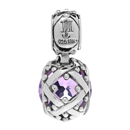 John Hardy Sterling Silver 18K Yellow Gold Amethyst Dot Pendant 3 of 4