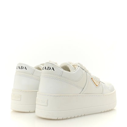 Prada Vitello Rois Triangle Womens Downtown Platform Low Top Sneakers 37 White 5 of 11