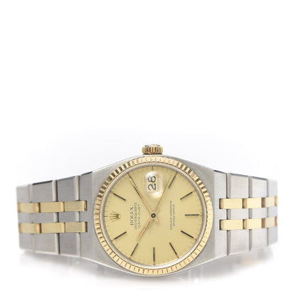 Rolex Stainless Steel 18K Yellow Gold 36mm Oysterquartz Datejust Watch Champagne 17013 3 of 6