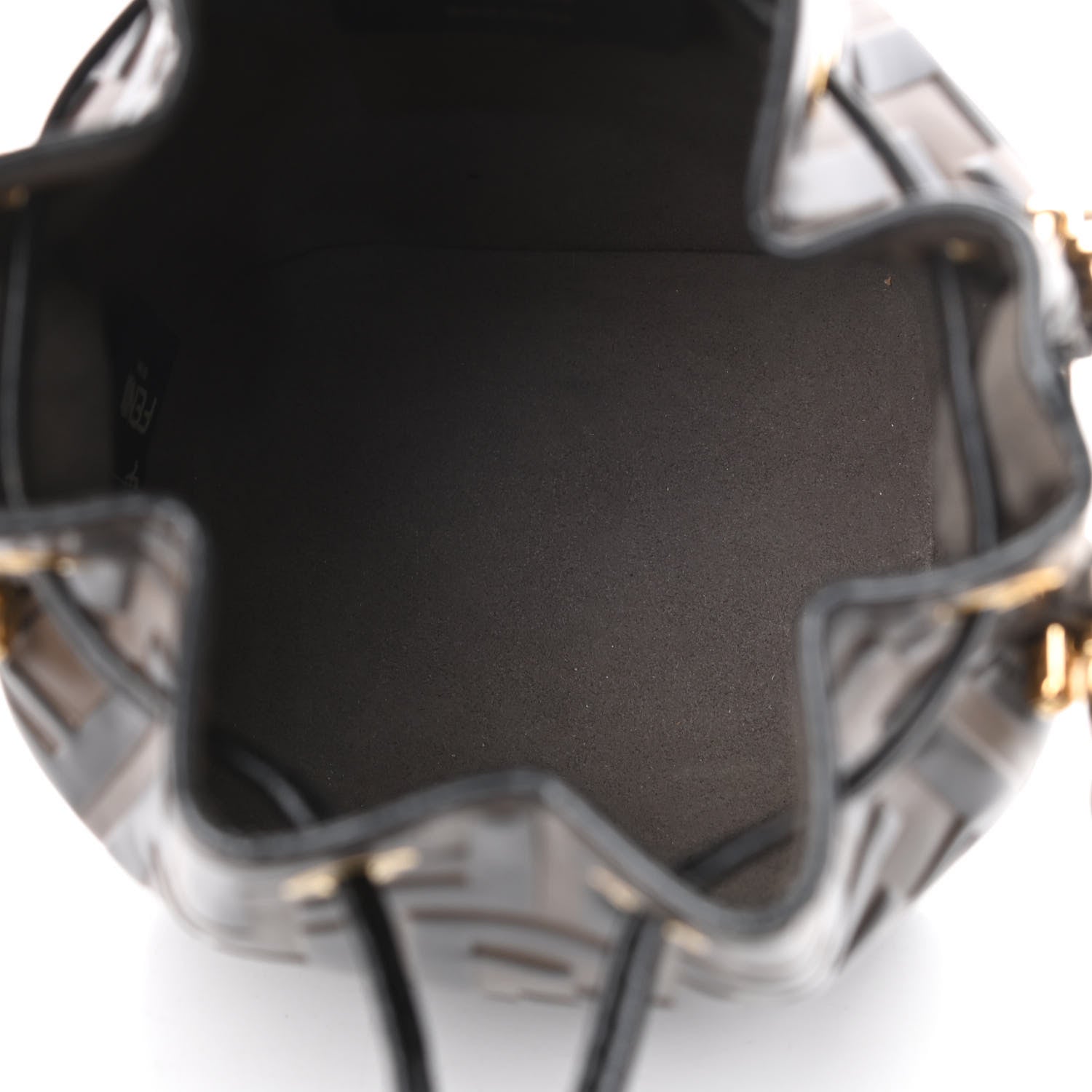 Fendi Vitello Liberty F is Fendi Bi-Color FF 1974 Embossed Mini Mon Tresor Bucket Bag Maya Black 5 of 10