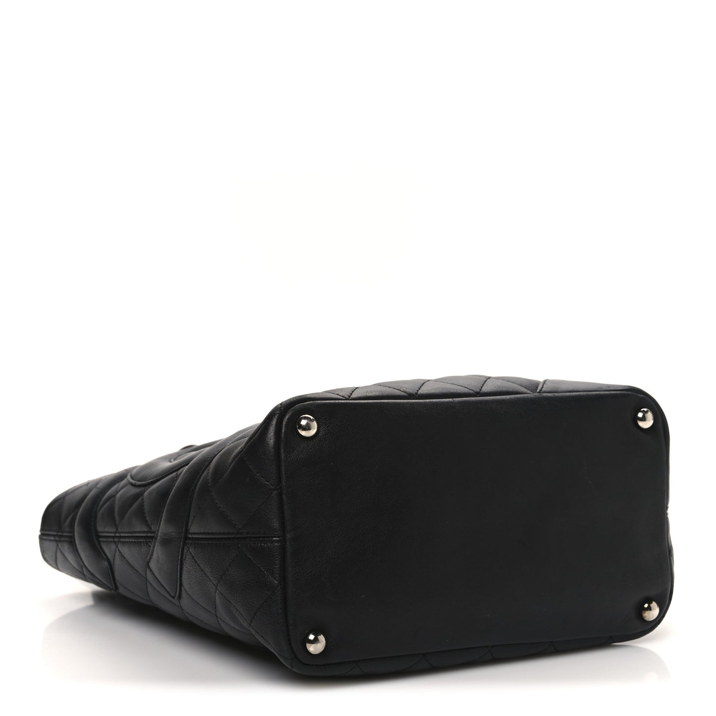 Calfskin Quilted Medium Cambon Tote Black