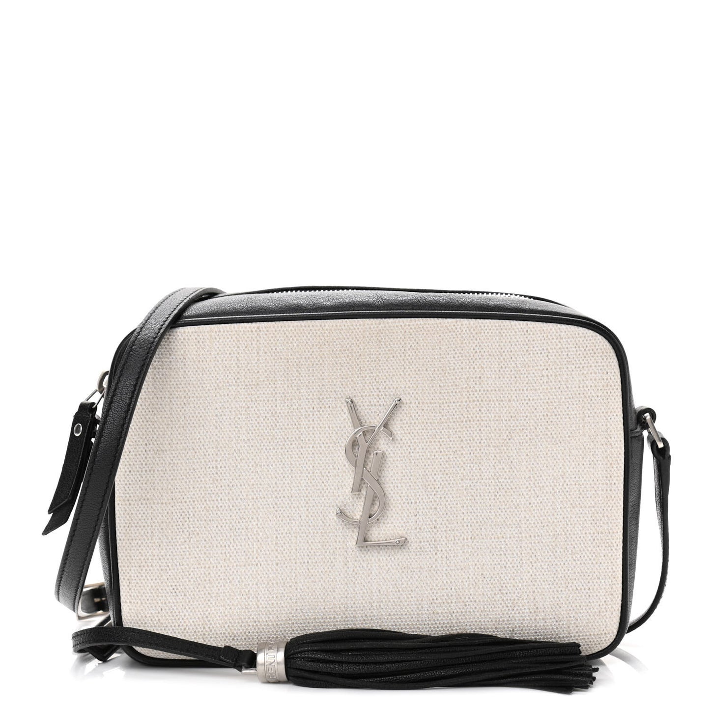 Linen Canvas Monogram Lou Camera Bag Black