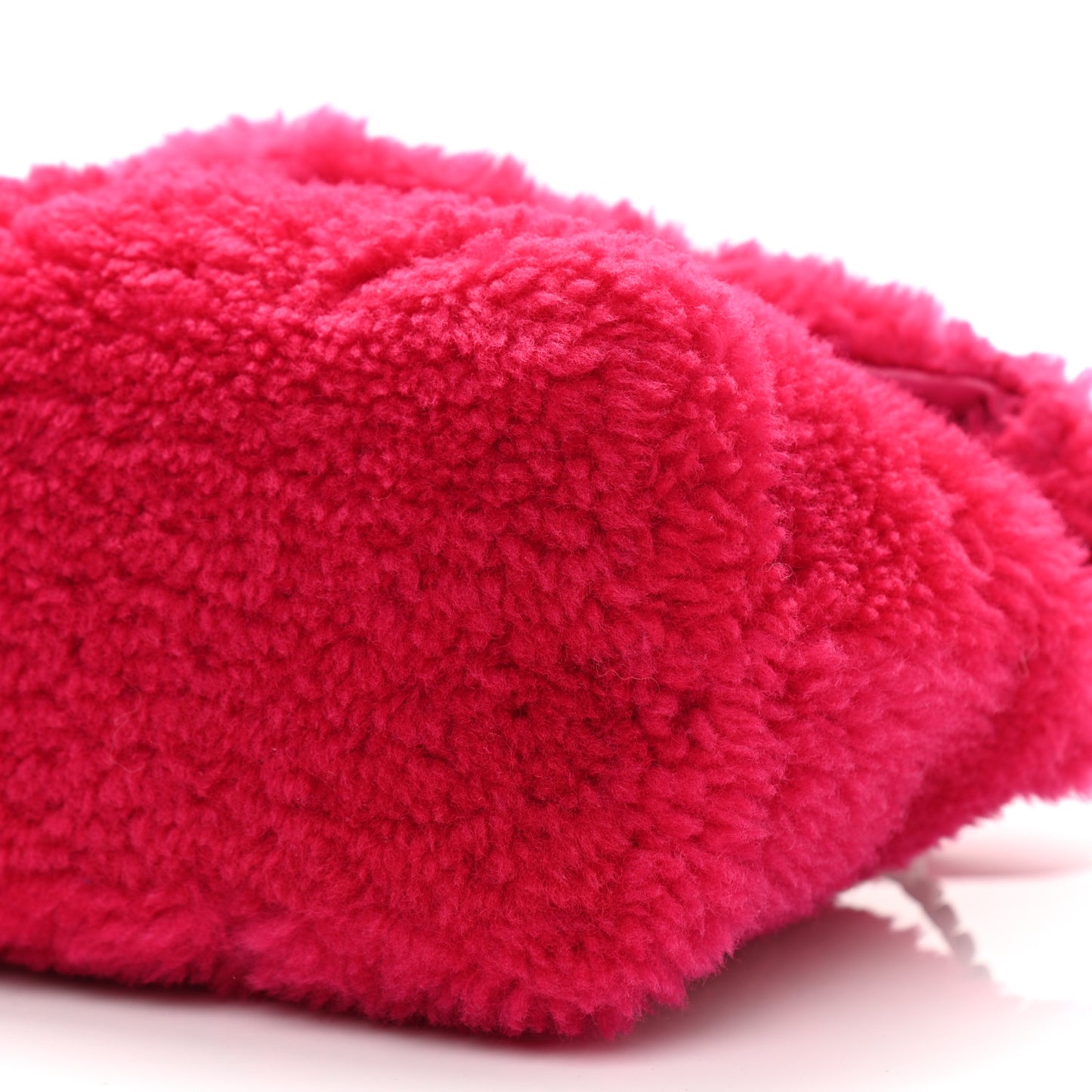Merino Shearling Lambskin Quilted Small Loulou Puffer Monogram Chain Satchel Fuchsia