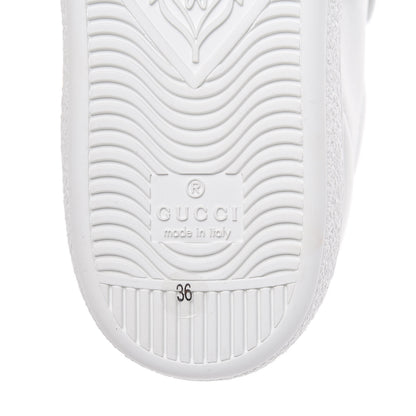 Gucci Calfskin Sequins Web Cat Womens Ace Sneakers 36 White 7 of 11