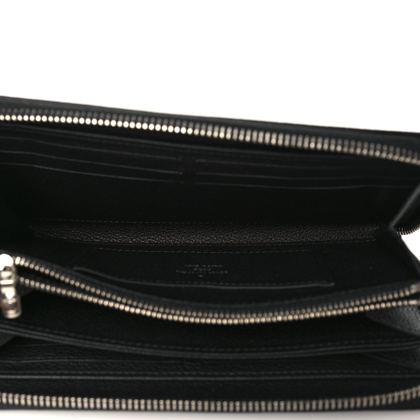 Calfskin Zippy Lockme Wallet Black