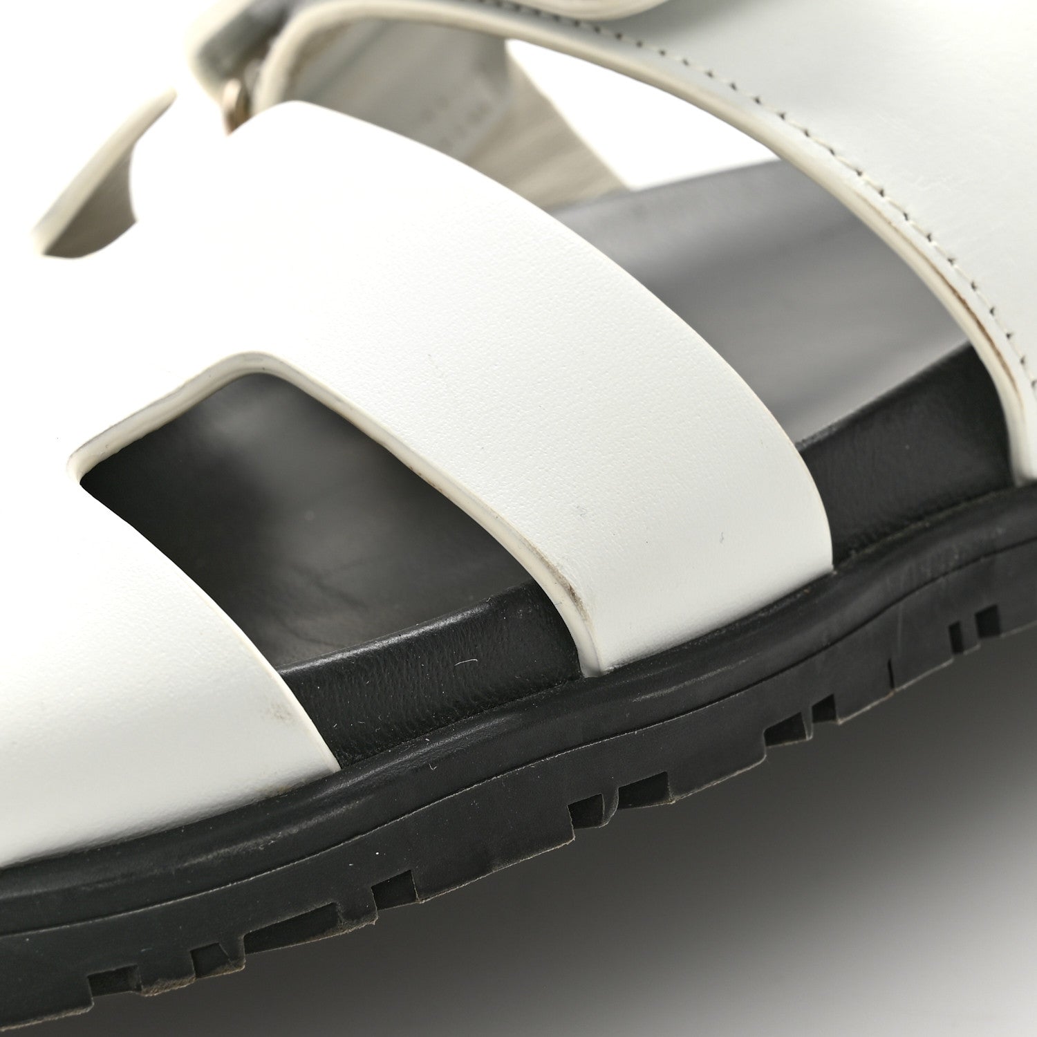 Hermes Calfskin Womens Chypre Sandals 38 White 11 of 13
