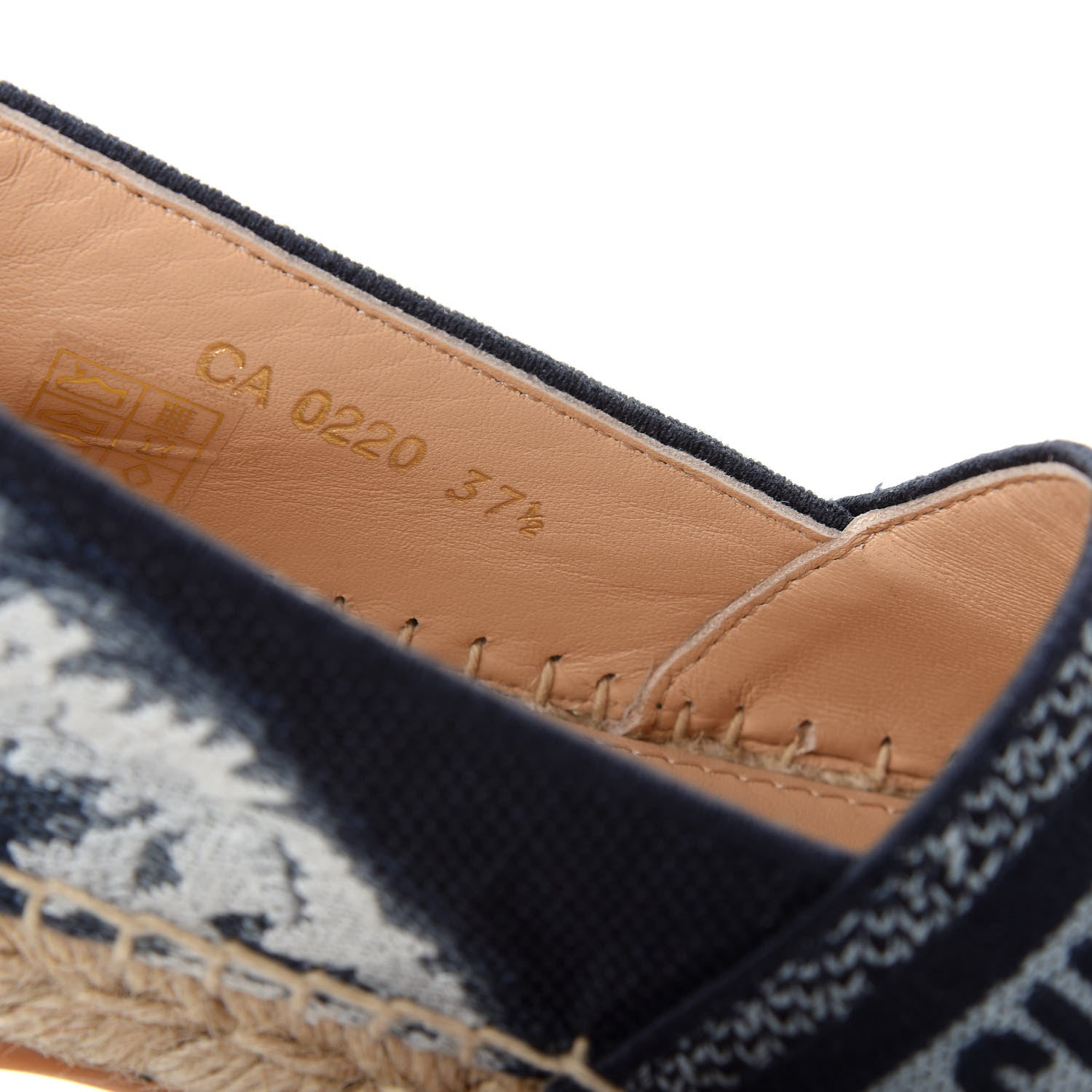 Christian Dior Canvas Tie and Dior Embroidered Granville 15mm Espadrilles 37.5 Denim 10 of 11