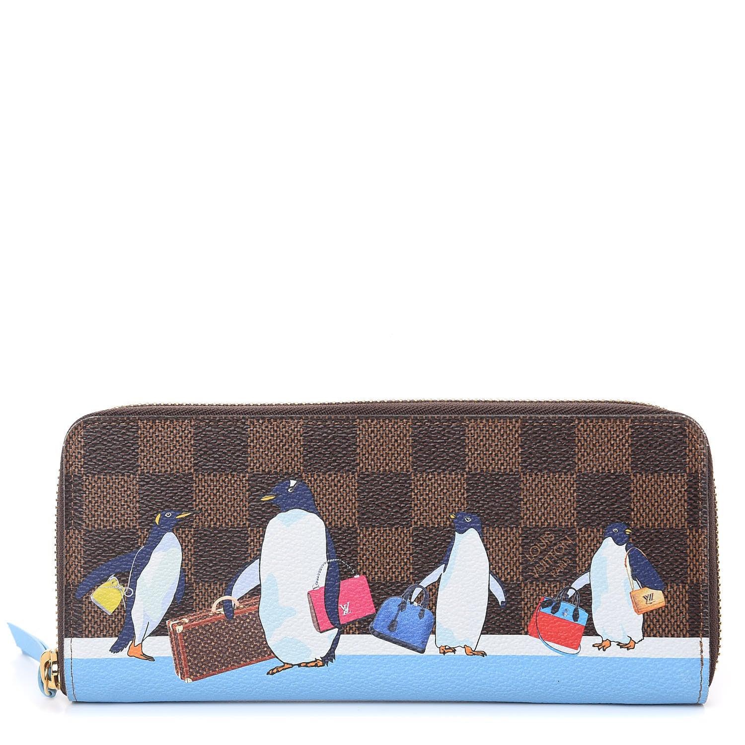 Louis Vuitton Damier Ebene 2017 Christmas Animation Clemence Wallet 1 of 11