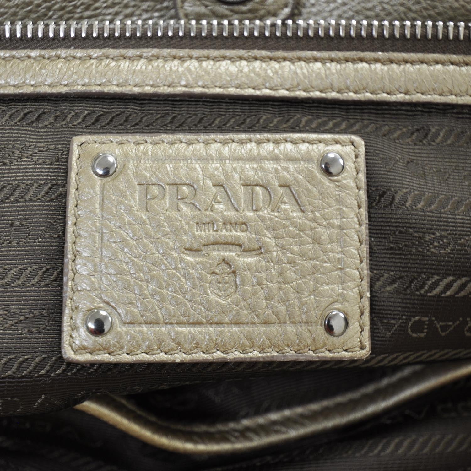 Prada Vitello Daino Tote Blond Mordore 7 of 9