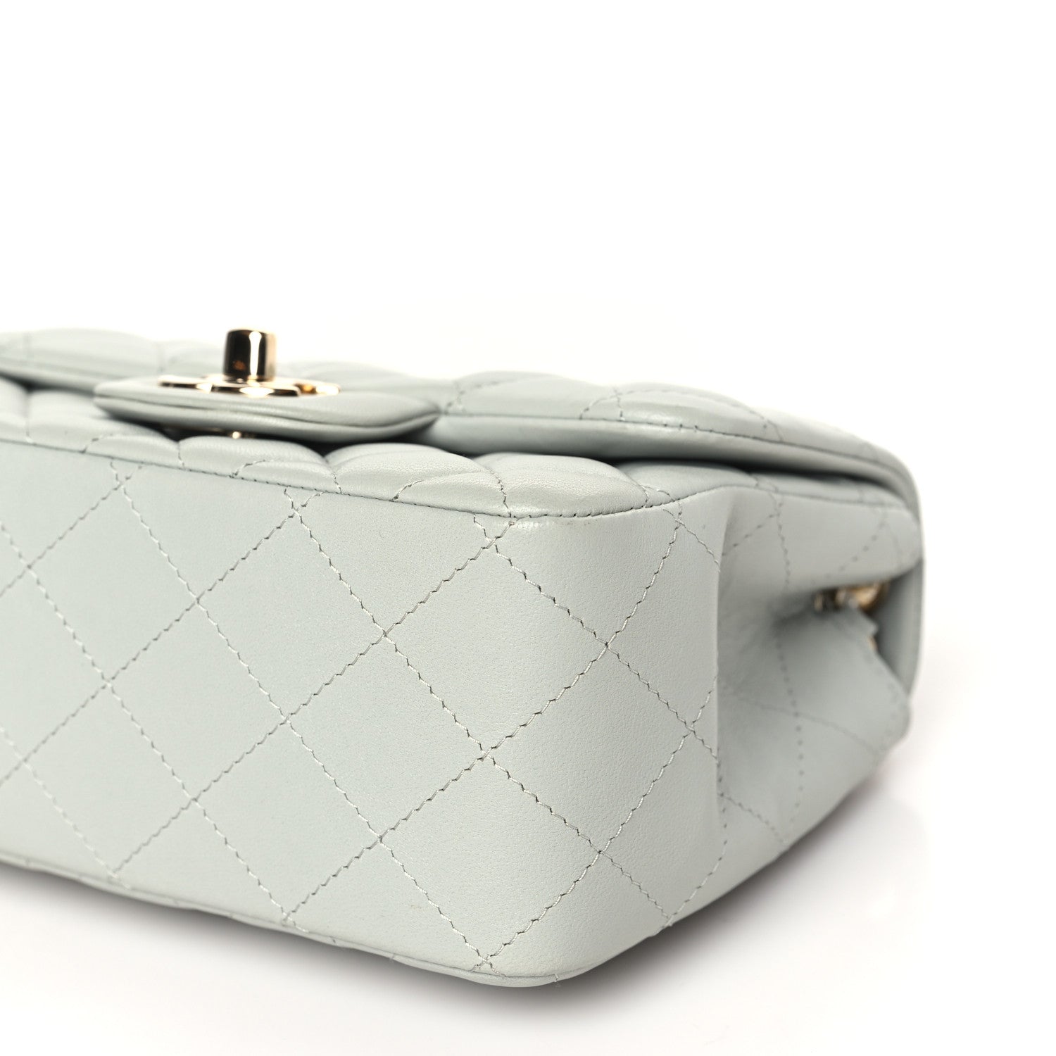 Chanel Lambskin Quilted Mini Square Flap Grey 9 of 11